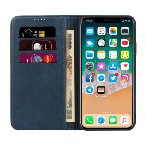 Funda de cuero PU para iPhone 12 Mini/Pro/Pro Max con almacenamiento de tarjetas y cierre magnético - Imagen 32 de 44