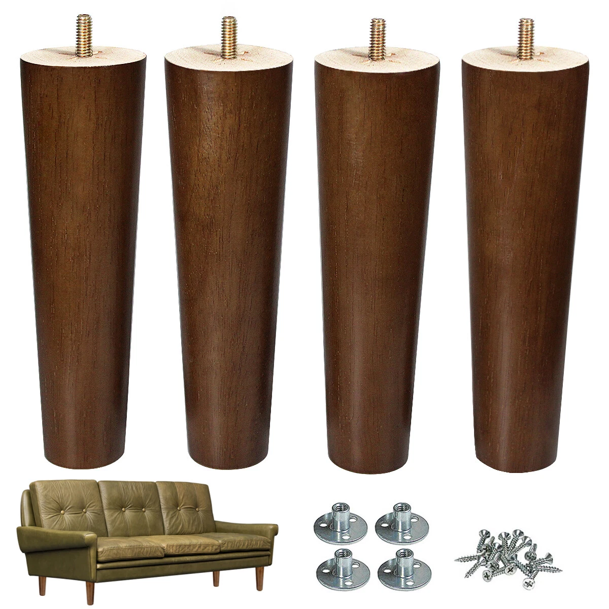 Wood Furniture legs 8 Inch Sofa Legs for Cabinet Dresser
