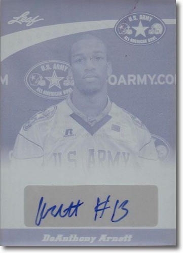 2011 DEANTHONY ARNETT Leaf US Army All American Auto Plate 1 1 MICHIGAN 