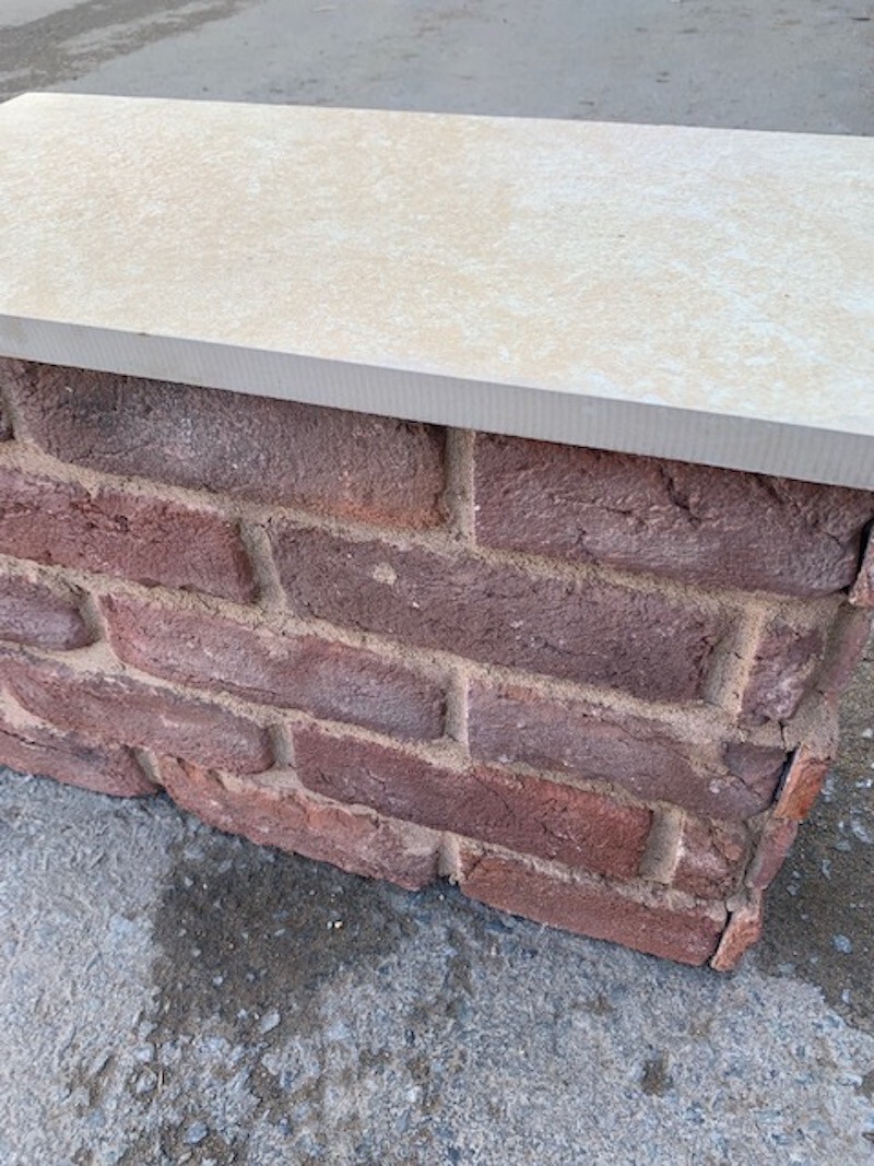 Coping stones Hammerstone Beige Porcelain wall toppers 600 x295 x 20mm