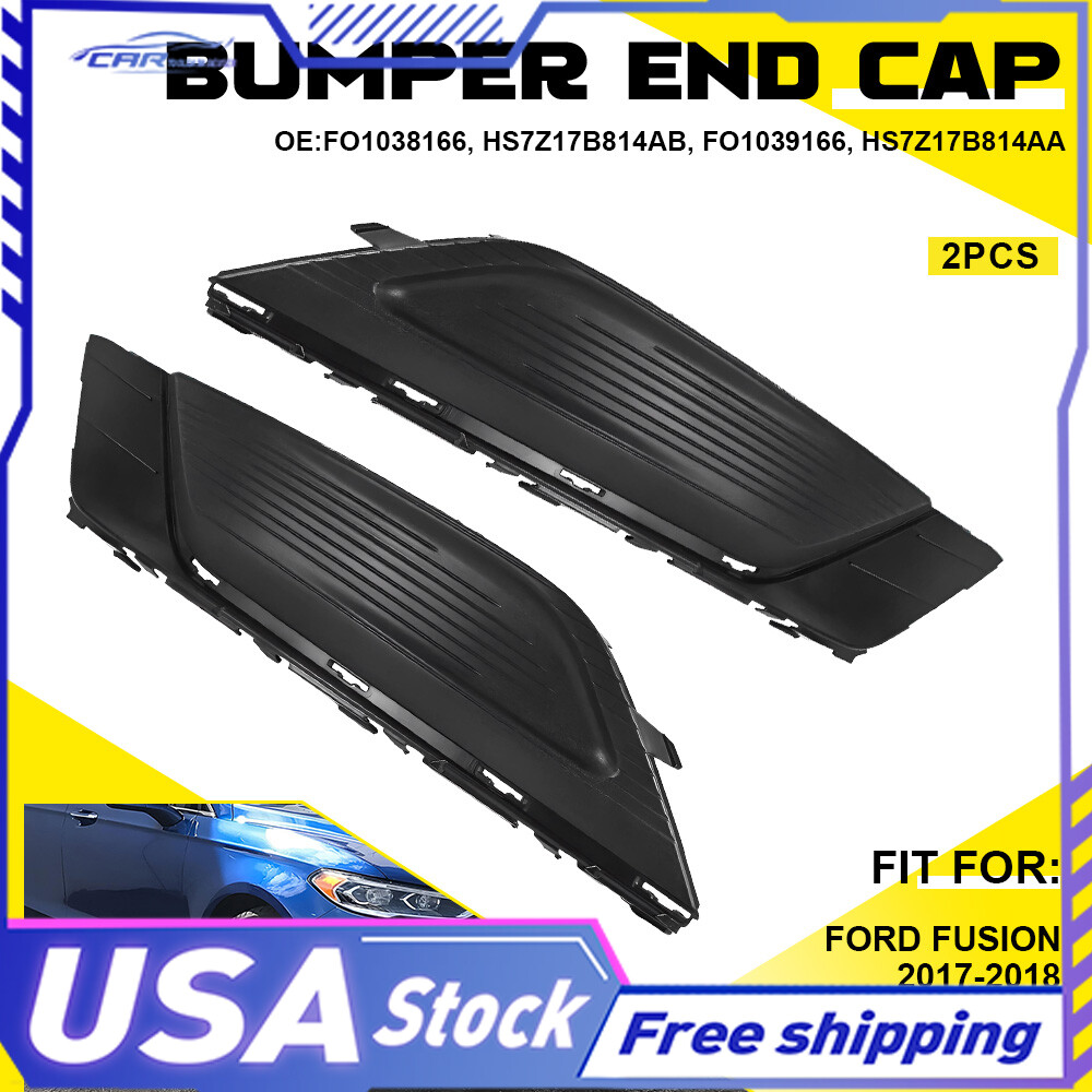 For 17-18 Ford Fusion Driver+Passenger Front FO1039166 Side Fog Light Cover Set