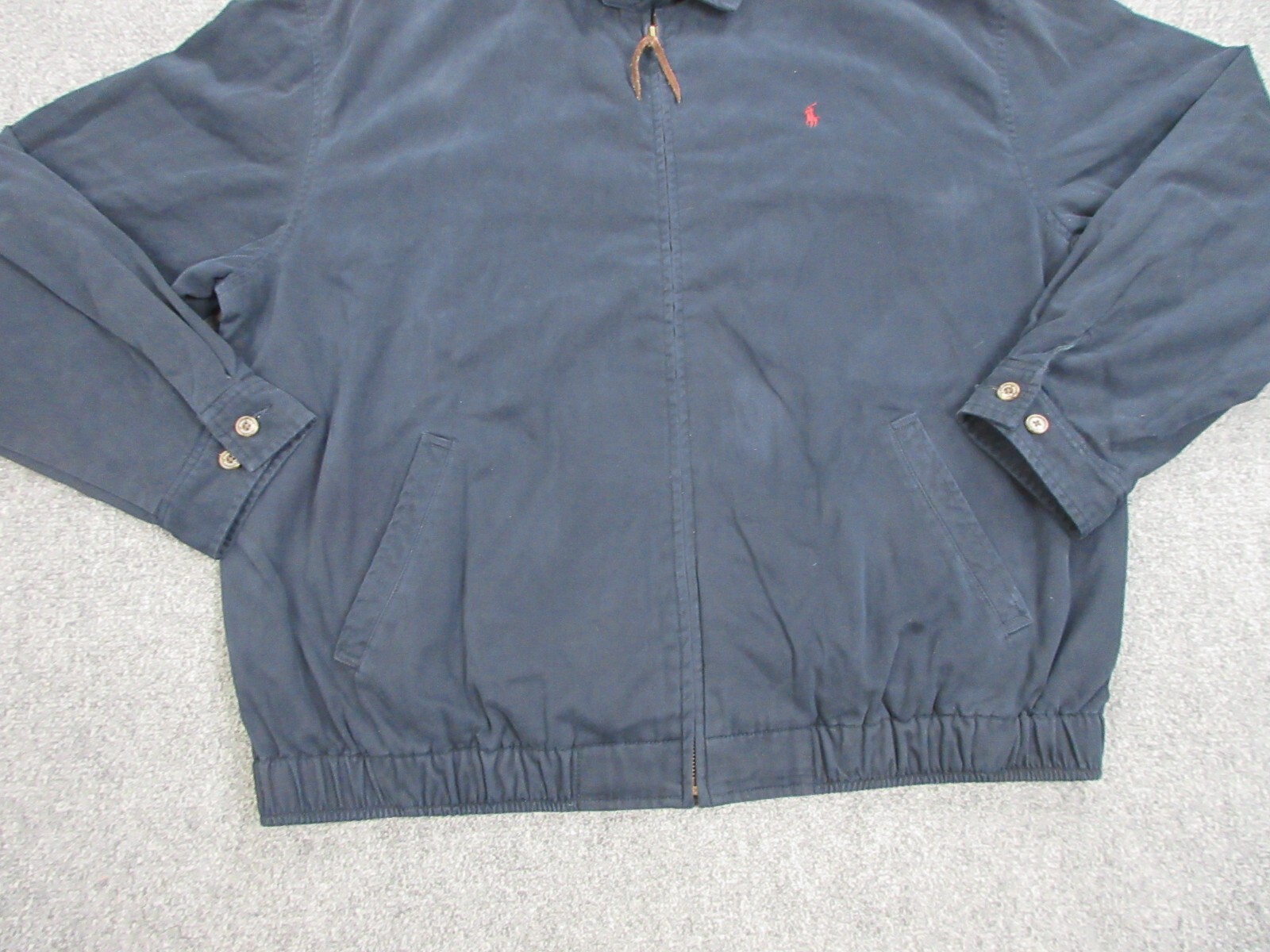 VINTAGE Polo Ralph Lauren Giacca Uomo Extra Large Blu Pony Logo Full Zip Preppy