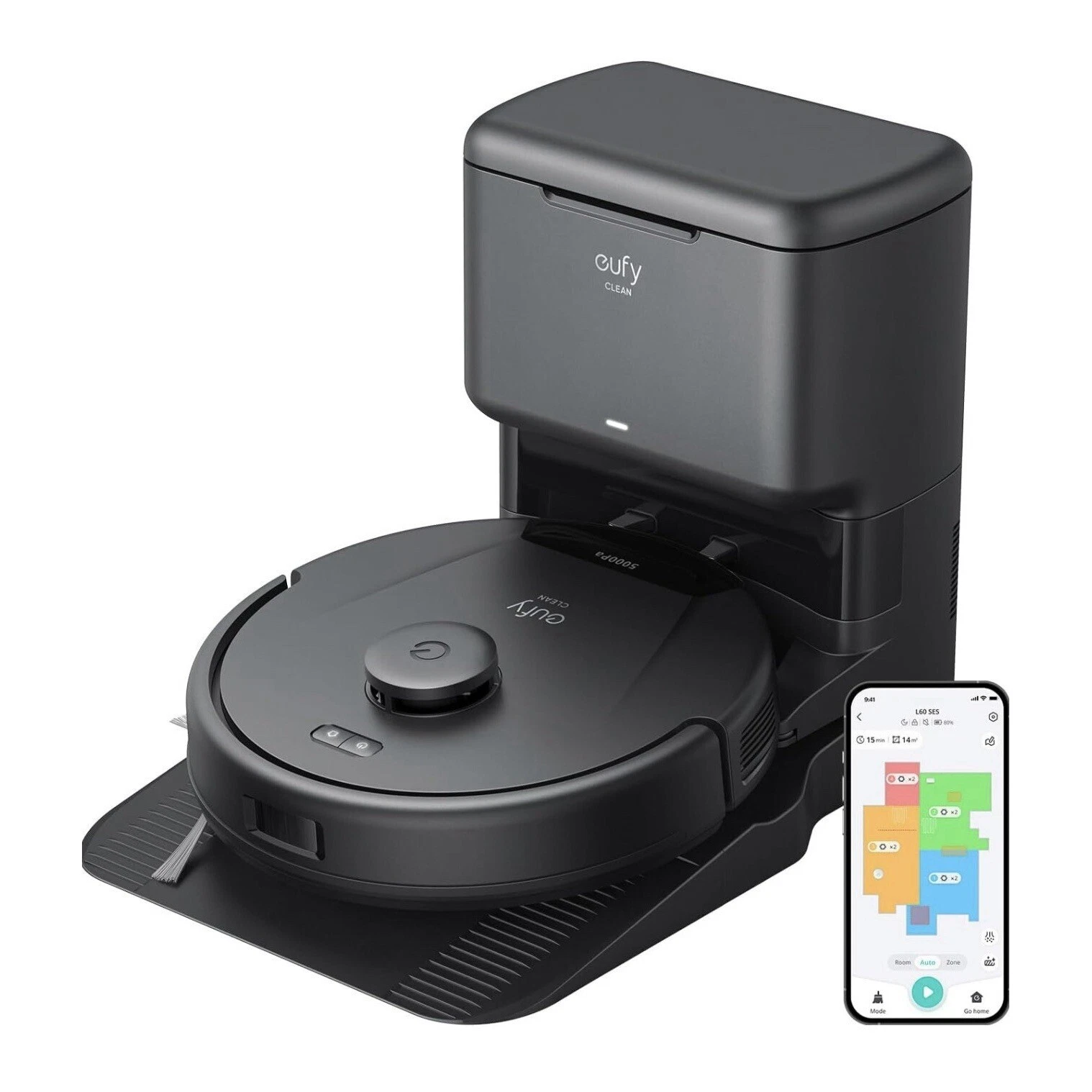 Eufy L60 Robot Vacuum Self-Emptying 5000Pa Suction iPath Laser Navigation