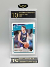 2020 Panini Donruss Charlotte Hornets LAMELO BALL #202 rookie RC graded LRG 10