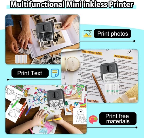 Mini Drucker Taschendrucker Fotodrucker für Smartphone Sticker Etiketten C165 - Bild 6 von 7