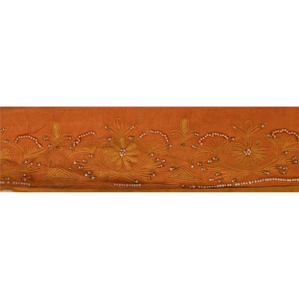 Санскрити винтажный сари границы рождественский декор 1 ярд отделка шитье оранжевый Craft кружева - Изображение 2 из 4