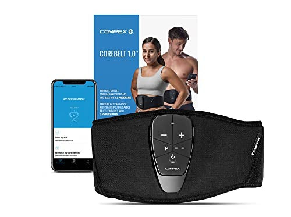 (TG. L/XL) Compex Corebelt 1.0, elettrostimolatore unisex per adulti, nero, L/XL