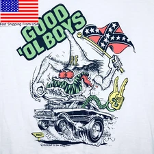 Rat Fink 1964 Ed Big Daddy Roth Hot Rod Drag Car T-shirt