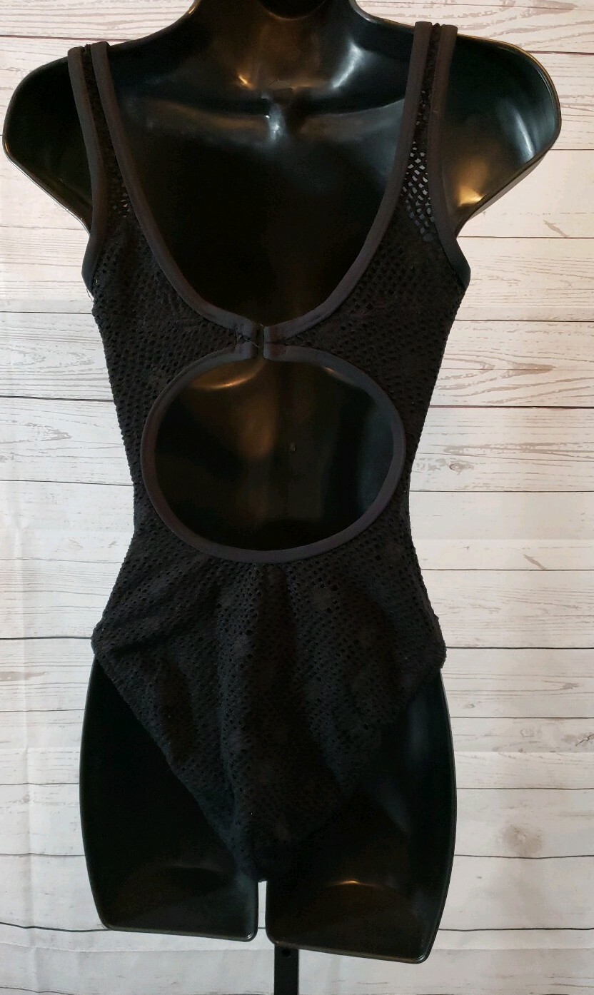 Catalina One Piece Crochet Knitted Swim Suit Bathing Suit Size 10 Black 3101 eBay