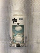 Tommee Tippee Little London Ortho Pacifiers Soothies Binkys Blue Bunnies 0-6 Mo