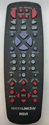 RCA Systemlink 5 AV RCU500 CRK74E2 TV VCR Cable Universal Remote Control