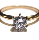 GIA 14k Yellow gold .95ct SI1 E round diamond solitaire engagement ring 2.1g — photo 3