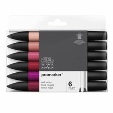 PROMARKER PANTONE PENNARELLI WINSOR&NEWTON SET 6 COLORI ROSSI PANTONI MARKER