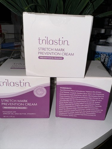 TriLASTIN Maternity Stretch Mark Prevention & Healing Cream 4 oz (3 Pack) New - Picture 2 of 4