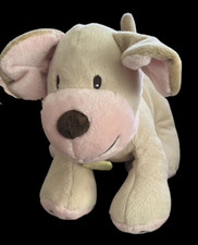 Koala Baby Tan Puppy Dog Pink Nose Girls Baby Soft Plush Rattle Best Friend 8"