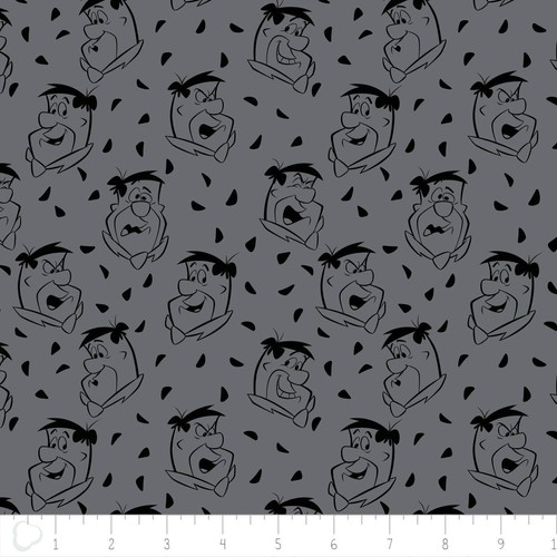 The Flintstones Fred Iron Gray 100% Cotton Fabric by The Yard - Picture 2 of 2