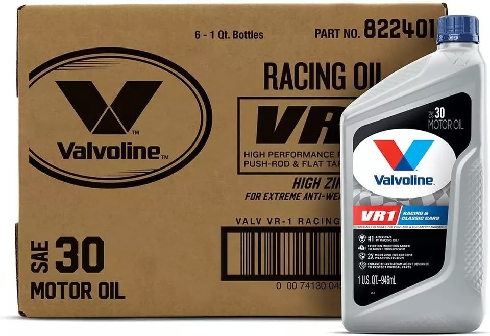 Valvoline VR1 Racing SAE 30 Motor Oil Case of 6