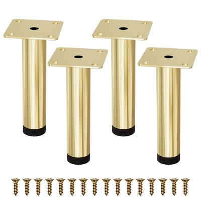 M MIMHOOY Furniture Legs 6 inch, Metal SOFE Legs Set of 4 Gold Dresser Legs f...