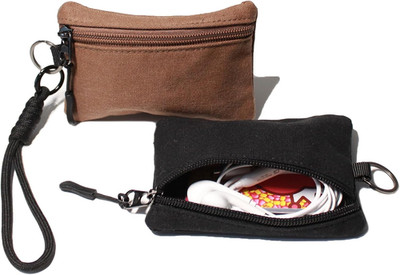 Key Wallet for Men Multi-Use Zipper Wallet Coin Purse Card Holder(Set 2, Black &