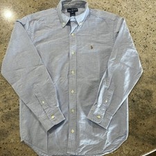 Polo Ralph Lauren Denim Chambray Long Sleeve Shirt Boy  s 14 Pony Logo