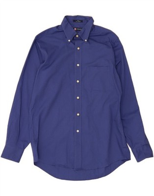 CHAPS Herren Hemd Größe 15 1/2 mittelblau Baumwolle BU14