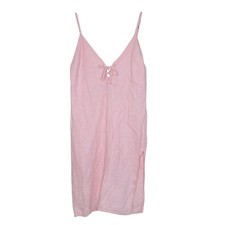 Reformation Carmen Dress Pink Lace Up Shift Sundress Linen Feel SZ S