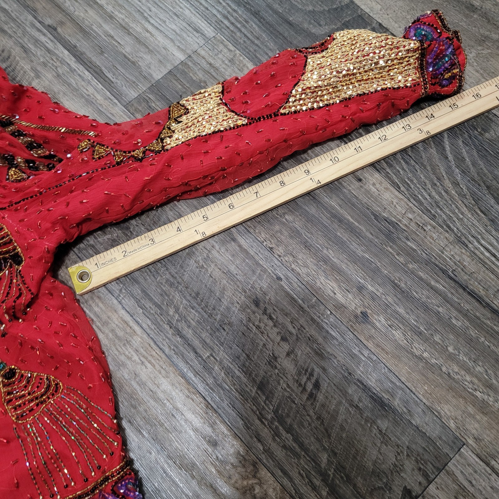 Vtg 80s 90s Laurence Kazar Silk Beaded Jacket Top Tassel Cord Evening Large