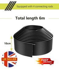 WELDUN Lawn Edging Flexible Plastic Gravel Garden Easy to Cut  6m x 10cm  Black