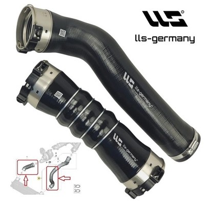 2x Turboschlauch für BMW 5er Limousine F10 525d 530d xDrive unten links rechts