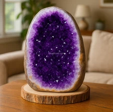 Rare Amethyst Geode Cluster Purple Quartz Crystal Healing Reiki Art Decor Gift