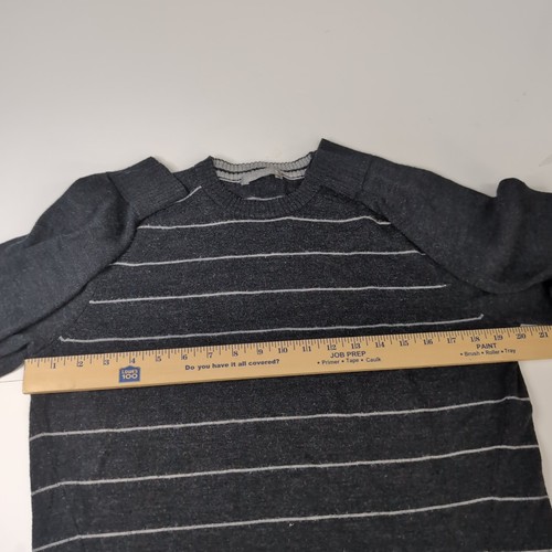 Smartwool Sweater Mens Large Grey Stripe Sparwood Crewnck Merino Wool Knit READ - Picture 3 of 9