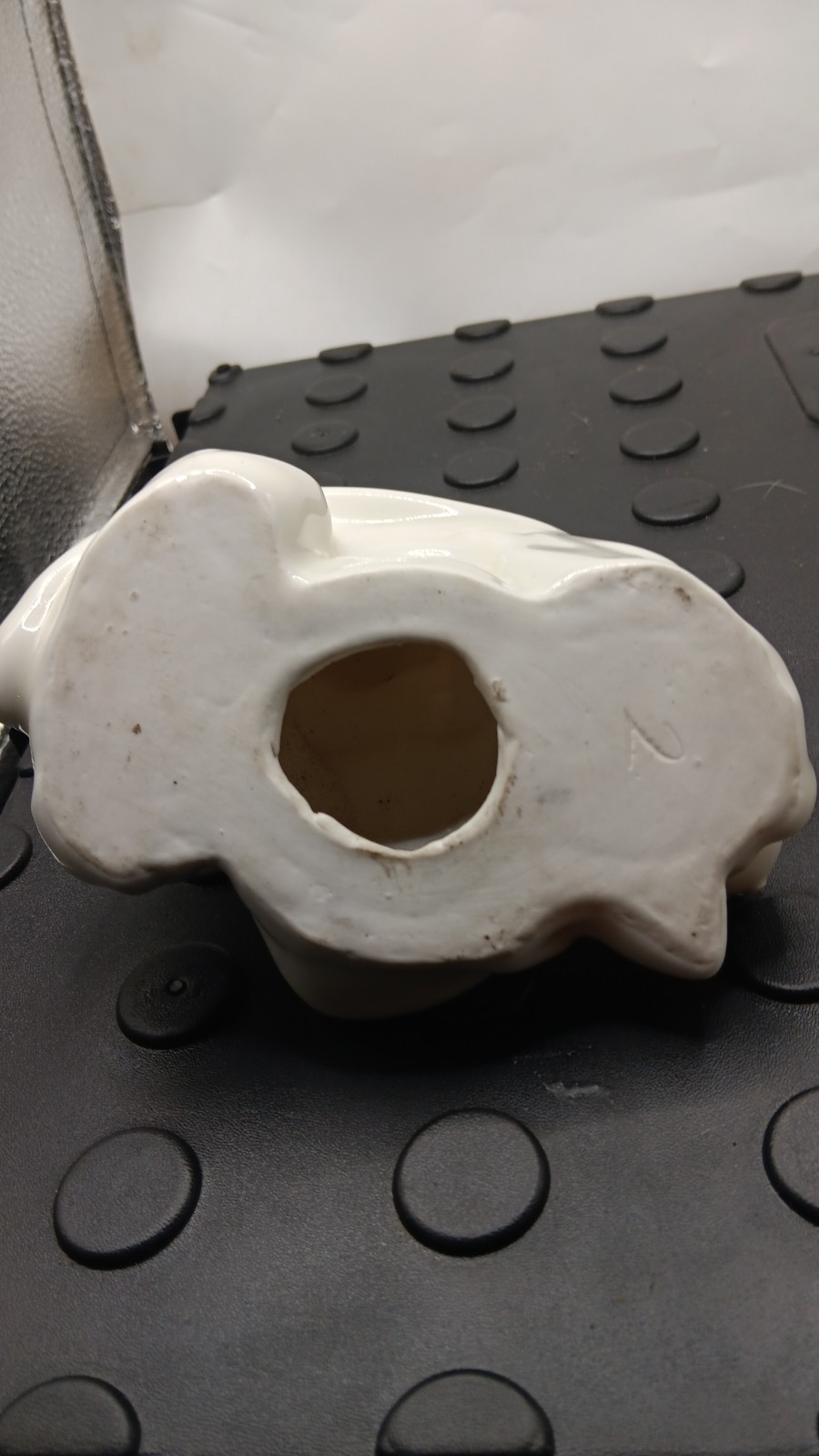 White Glazed Ceramic Laughing Buddha Figurine 4" Tall 5" Wide 1 lb Decor