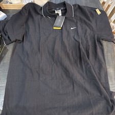 Vintage Nike Dri-Fit Golf Polo Shirt Men's XL Black White Outline NWT Stripes