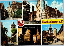 Postcard Germany Rothenburg Markustrum Georgsbrunnen Klingentor Alte Schmiede