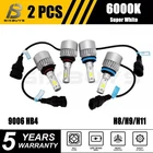 9006 / H11 LED Headlight Bulbs Kit 36000LM 6000K Super White 2PCS