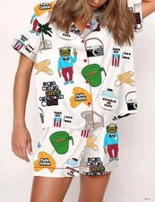 Baile Inolvidable Puerto Rico Pajama Set For Women, Short Pajamas Sleepwear