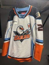 San Diego Gulls Game Used And Signed Jersey Jeremy Roy