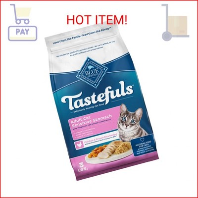 Blue Buffalo Tastefuls Natural Dry Food for Adult Cats, Sensitive Stomach, Chick