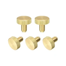 Knurled Thumb Screws, M5x8mm Flat Brass Bolts Grip Knobs Fasteners 5Pcs