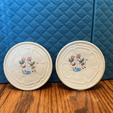 International China Heartland Mug Cup Toppers Coasters Set Of 2 Vtg RARE HTF