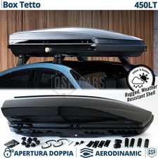 Box Tetto 450LT Per Bmw Serie 3 Baule Portabagagli Nero Lucido Aerodinamico