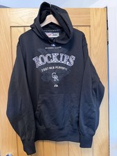 Majestic Colorado Rockies MLB 2007 Playoffs Black Hoodie Size Medium