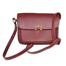 Cartier Must Line Shoulder Bag L502919 Leather Bordeaux with Dust Bag #KN1597