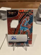 2021-22 Kai Jones RC Patch Auto Red Wave Select Prizm #RJ-KJS