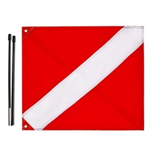 20 x 24 Inch Dive Flag with Removable Stiffening Pole for Scuba Diving Freedi...