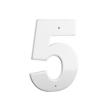 Montague Metal Products 10" Aluminum House Number 5 White Medium