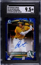 Shotaro Morii 2025 Bowman Chrome 1st Year Blue Reptilian Ref Auto 56/150 SGC 9.5