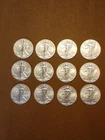 2021 $1 US American Silver Eagle Bullion Coins, Type 2 • (12) BU Coins From Tube