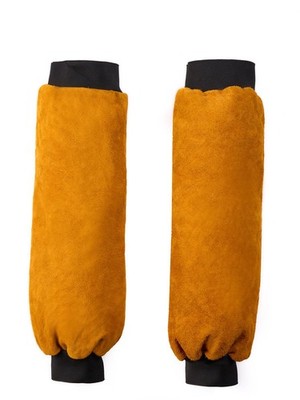 Leather Welding Arm Sleeves 20 Inch - Flame Resistant 500°F with Adjustable