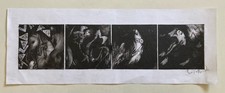 contemporary etching signed Pencil Signed Contemporary Colored Multi-Plate Etching, Child King on Horseback with Skulls — listing 3